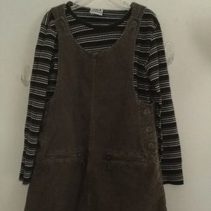 My Michelle Brown Corduroy Jumper Set